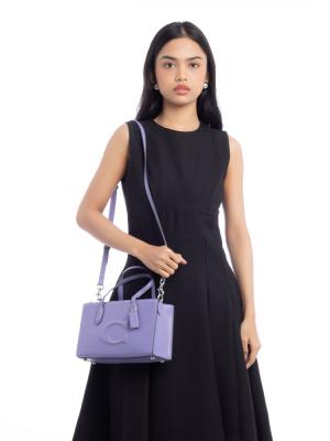  CR097 Nina Leather Small Tote Violet