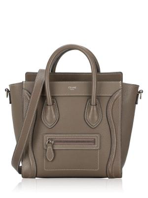 Drummed Calfskin Nano Luggage Souris