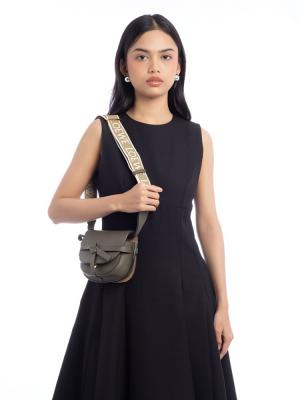 Calfskin Jacquard Gate Mini Dual Bag Autumn Green