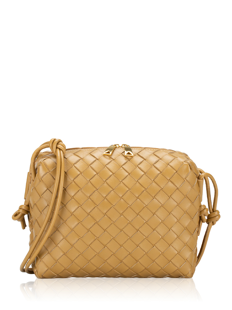 Nappa Intrecciato Loop 22 Camera Bag Dark Praline