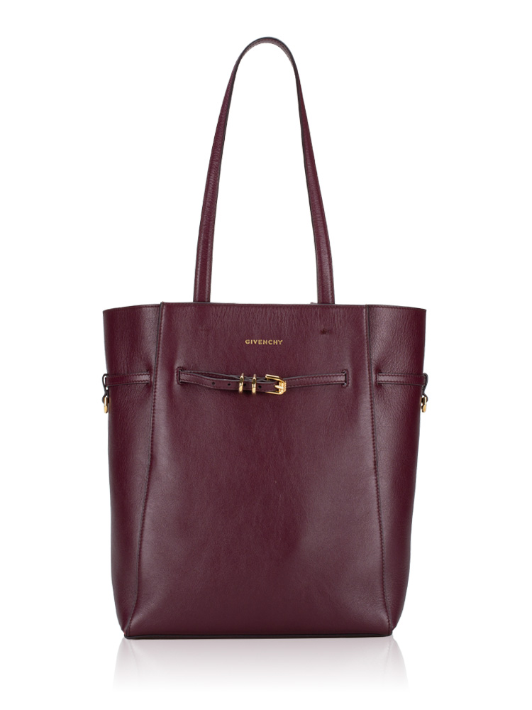 Calfskin Voyou Small NS Tote Oxblood Red
