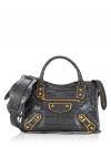 Croco Effect Gold Metallic Edge Mini City Dark Grey