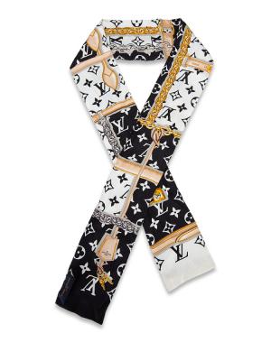 Silk Monogram Confidential Bandeau Black White