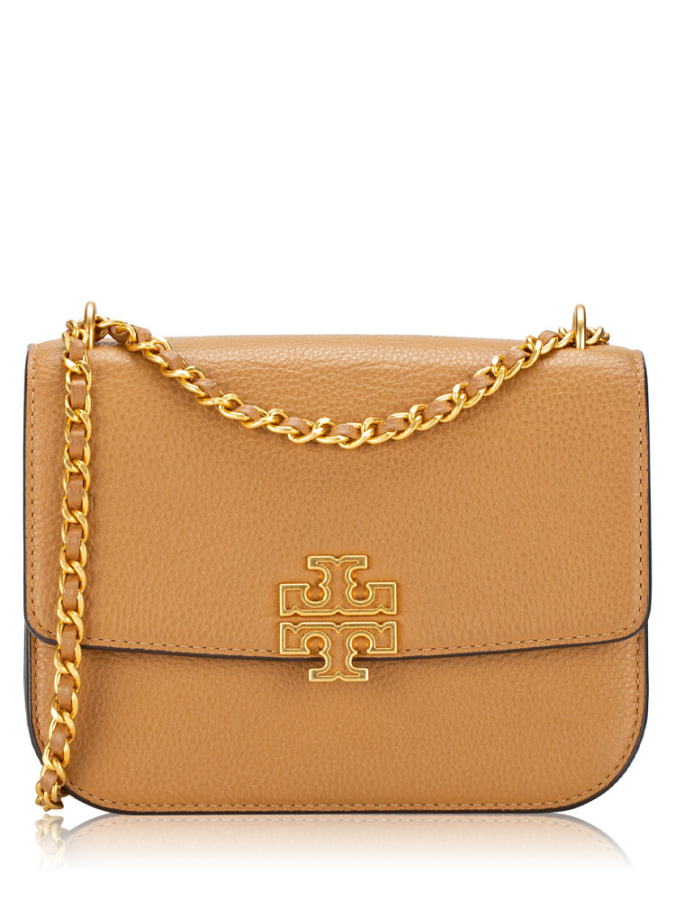 Britten Leather Small Shoulder Bag Tiramisu