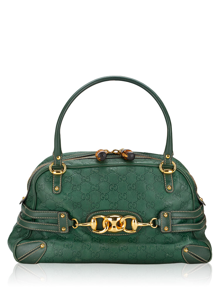 Guccissima Wave Boston Bag Green