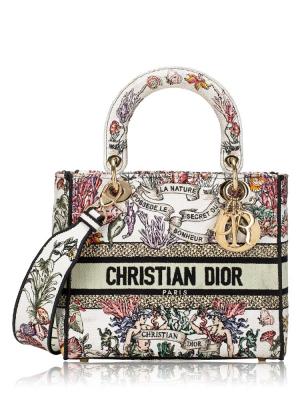 Toile Embroidered Cabinet De La Mer Medium Lady D-Lite White Multicolor