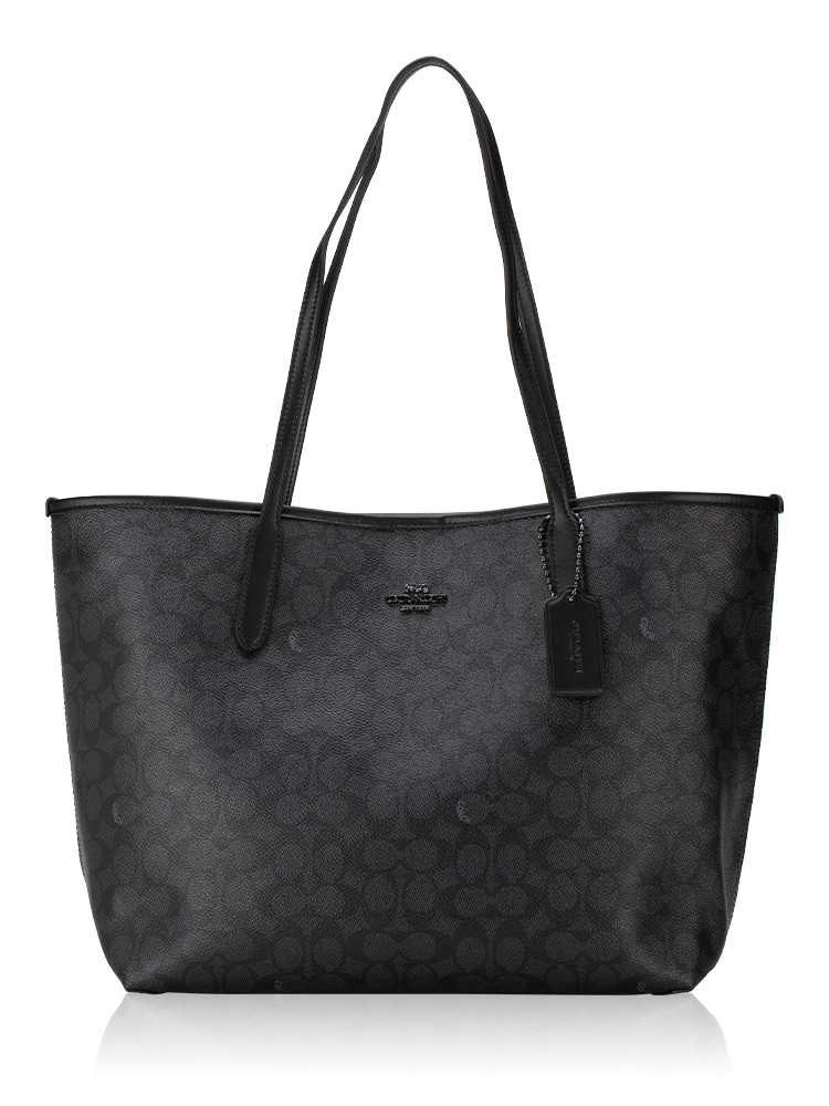 CV976 Signature Open City Tote Charcoal Black