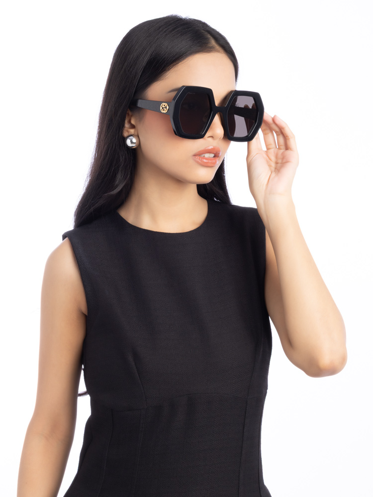 GG0772S Retro Oversize Sunglasses Black