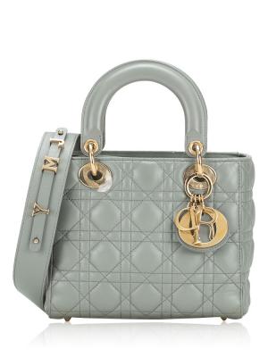 Lambskin Cannage My ABCDior Small Lady Dior Grey