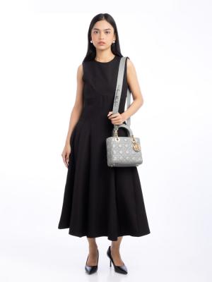 Lambskin Cannage My ABCDior Small Lady Dior Grey