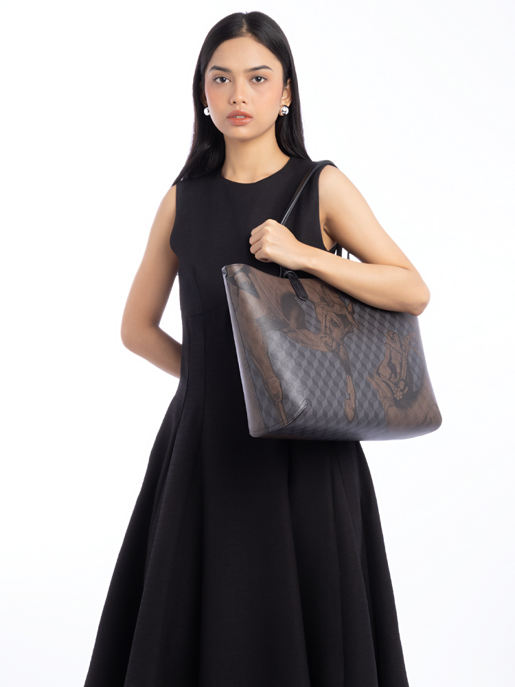 Leather Lined Cheval Pirate Shopper Black