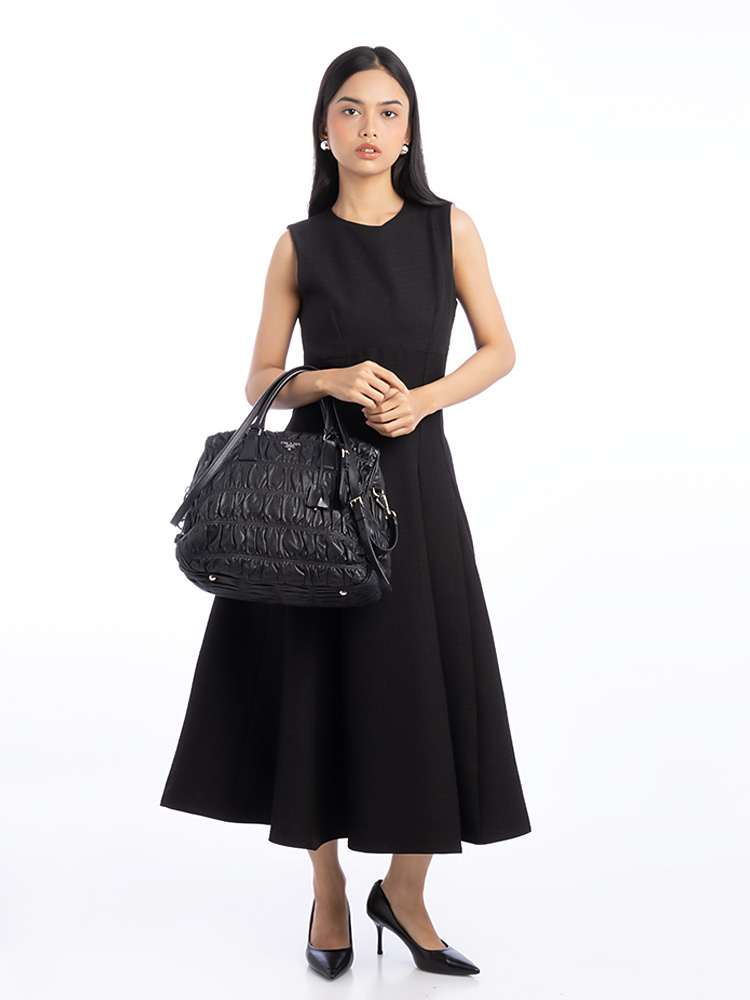 Nappa Gaufre Tote Nero