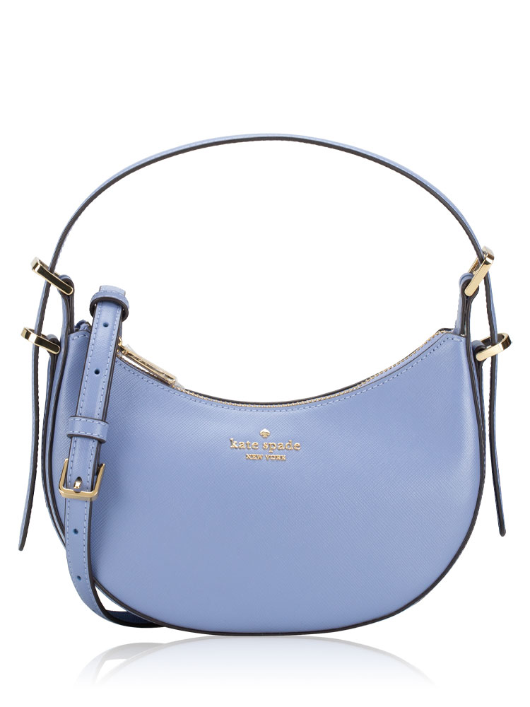Madison Saffiano Crescent Hobo Frosted Blue