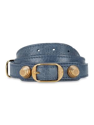 Gold Triple Tour Bracelet Bleu Persan Sz M