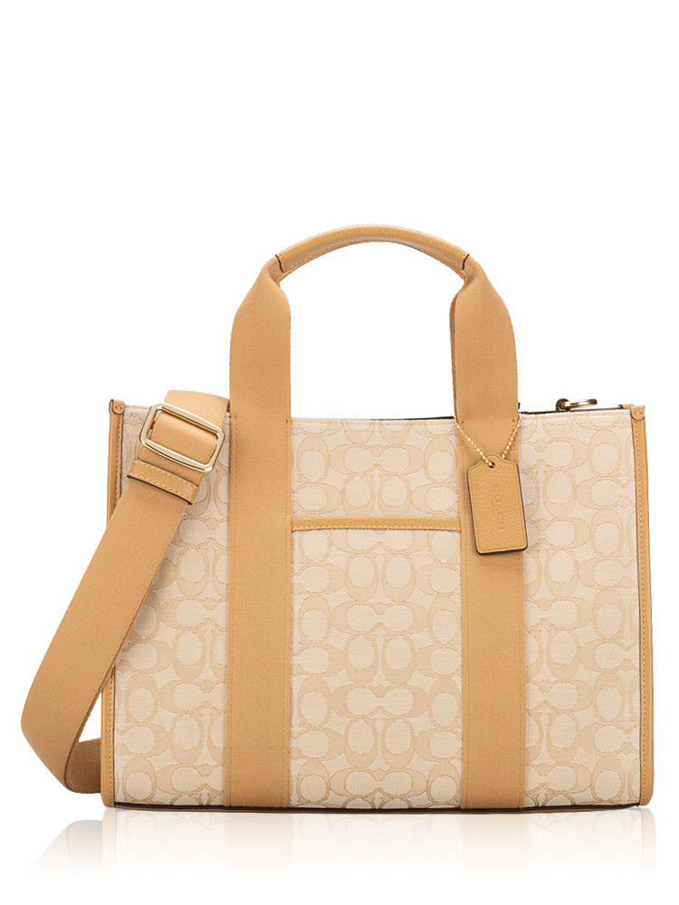 CY367 Signature Jacquard Smith Tote Light Khaki Multi