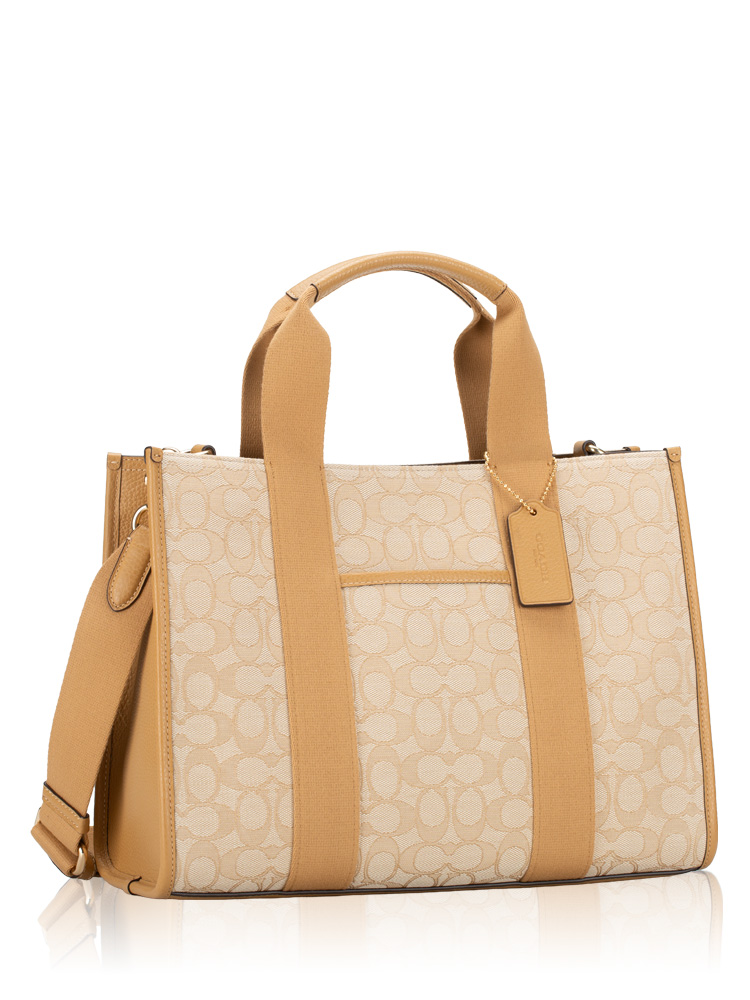 CY367 Signature Jacquard Smith Tote Light Khaki Multi