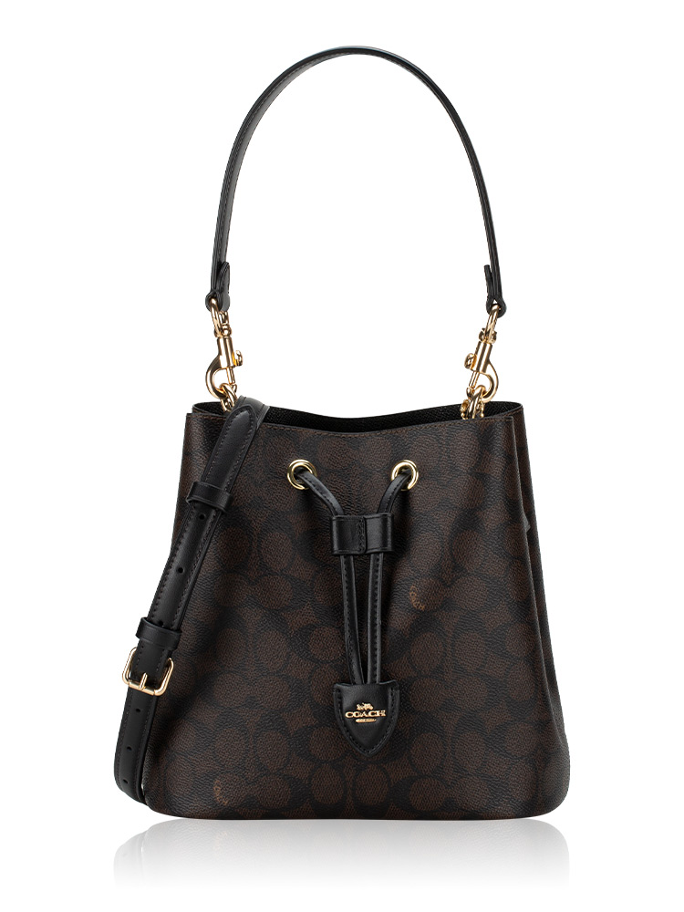 CBH07 Signature Rowan Bucket Bag Walnut Black