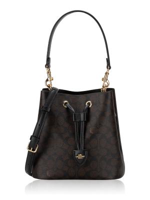 CBH07 Signature Rowan Bucket Bag Walnut Black