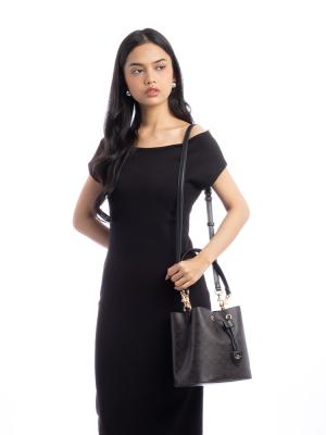 CBH07 Signature Rowan Bucket Bag Walnut Black