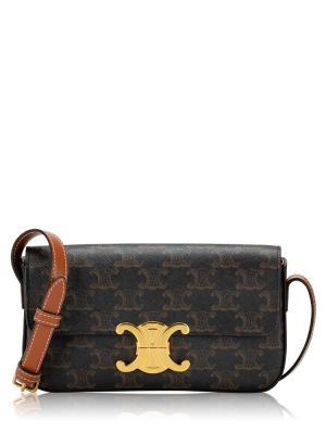 Canvas Triomphe Shoulder Bag Tan