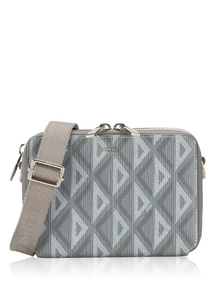 Coated Canvas CD Diamond Messenger Grey