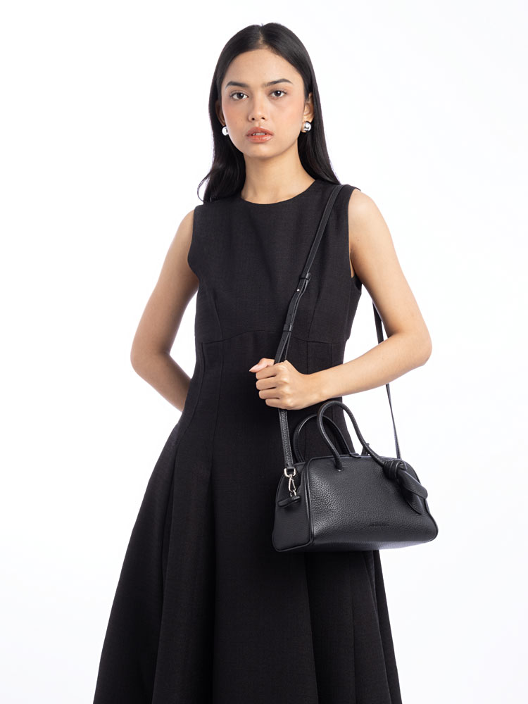 Calfskin Le Petit Turismo Small Soft Bowling Bag Black