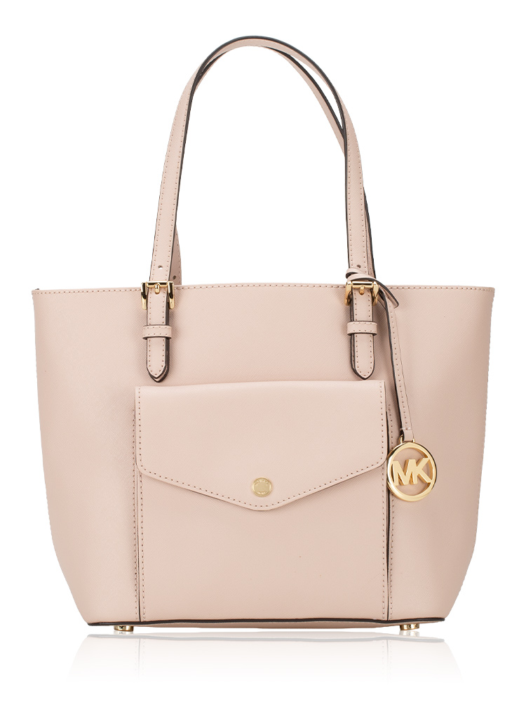 Jet Set Leather Medium Pocket Tote Rose Pink