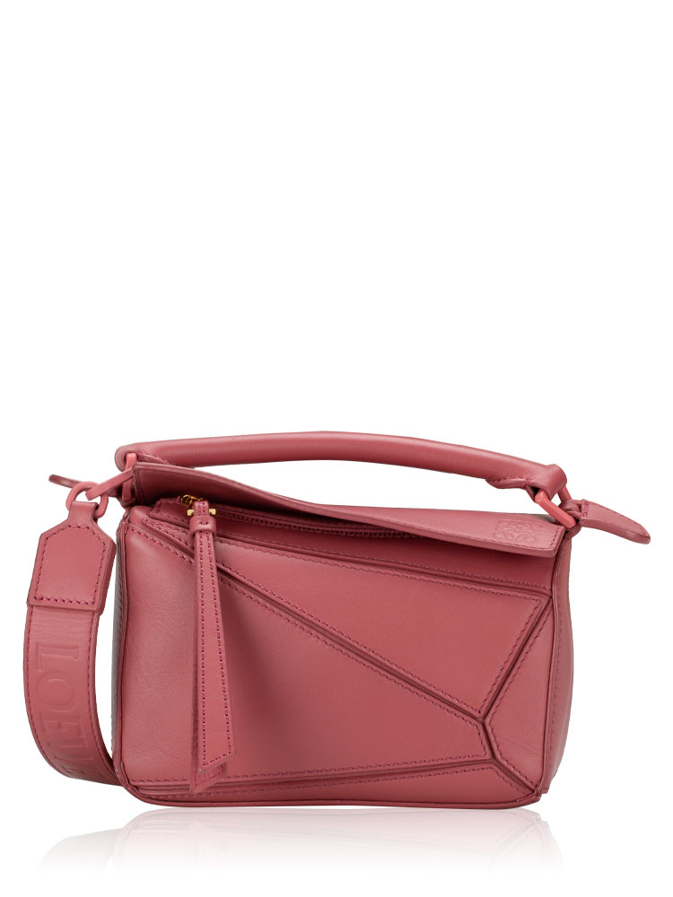 Satin Calfskin Mini Puzzle Bag Solid Plumrose