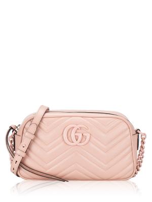Calfskin Matelasse GG Marmont Small Camera Bag Perfect Pink