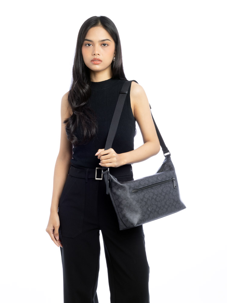 CAJ91 Signature Finn Crossbody Charcoal Black