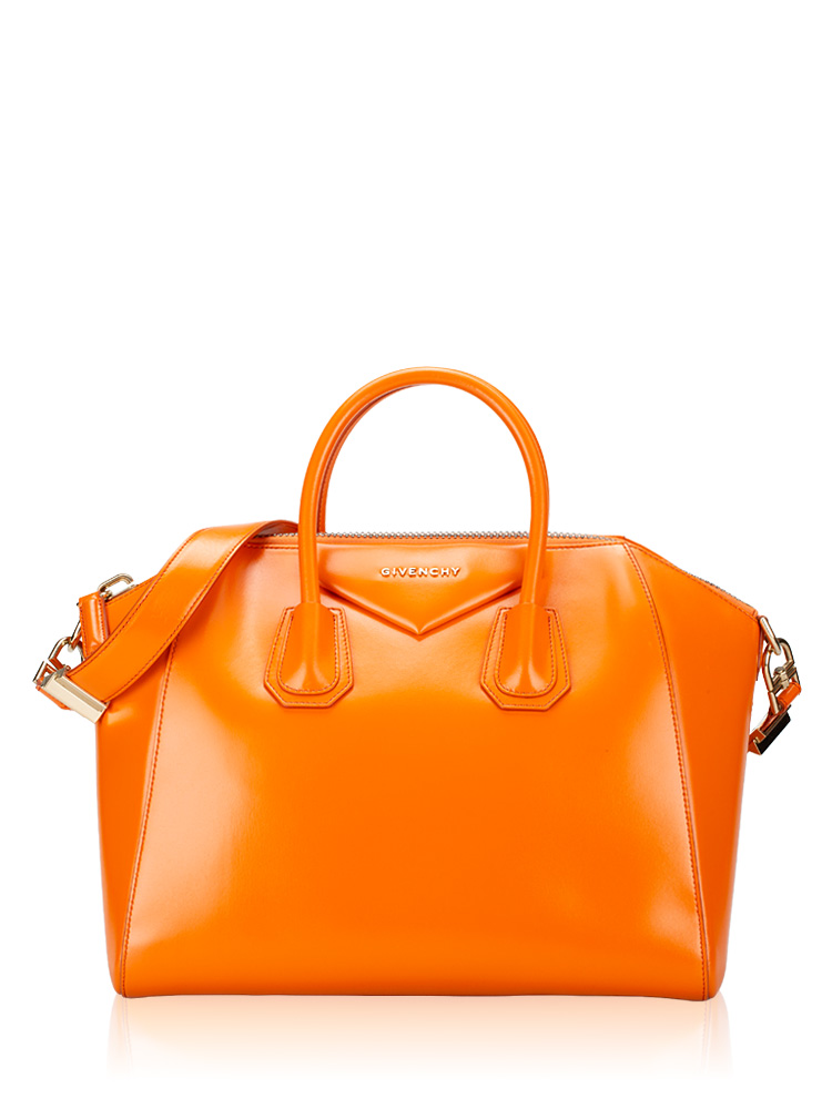 Shiny Lord Calfskin Medium Antigona Orange