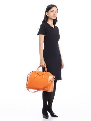 Shiny Lord Calfskin Medium Antigona Orange