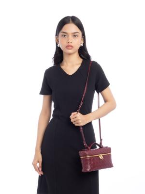 Calfskin Intrecciato Bang Bang Vanity Case Barolo