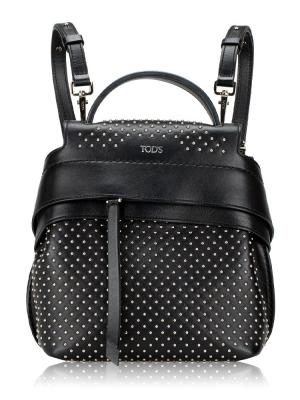 Calfskin Studded Wave Gommini Mini Backpack Black