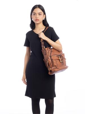 Calfskin Paddington Hobo Nutmeg