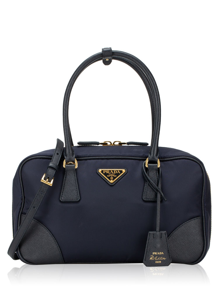 1BB115 Tessuto Saffiano Re-Edition 1978 Medium Bauletto Bleu