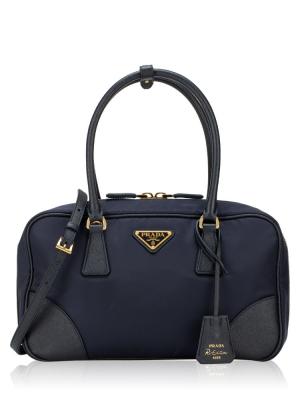 1BB115 Tessuto Saffiano Re-Edition 1978 Medium Bauletto Bleu