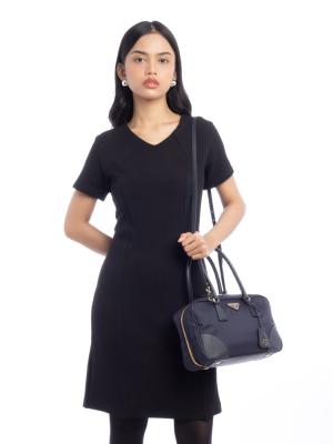 1BB115 Tessuto Saffiano Re-Edition 1978 Medium Bauletto Bleu