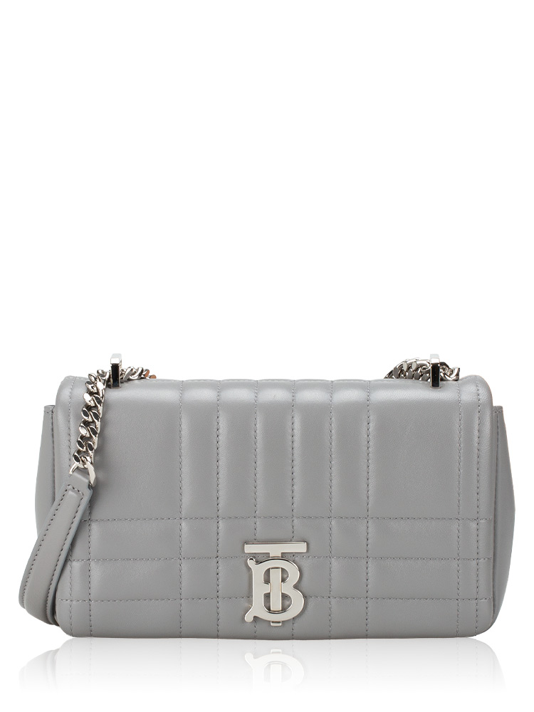 Lambskin Quilted Lola Small Shoulder Bag Cloud Grey