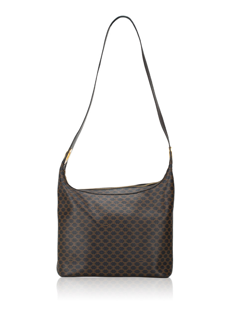 Vintage Macadam Shoulder Bag Black Brown