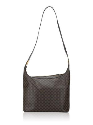 Vintage Macadam Shoulder Bag Black Brown