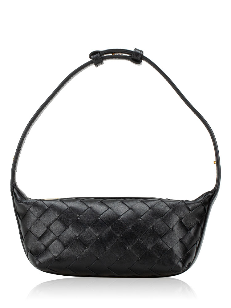 Calfskin Intrecciato East West Wallace Town Black