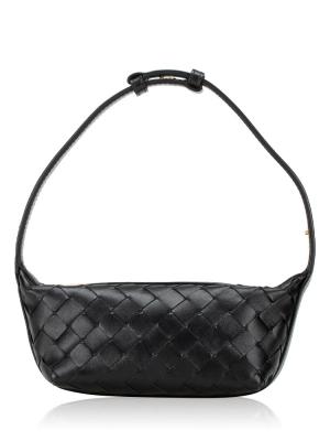 Calfskin Intrecciato East West Wallace Town Black