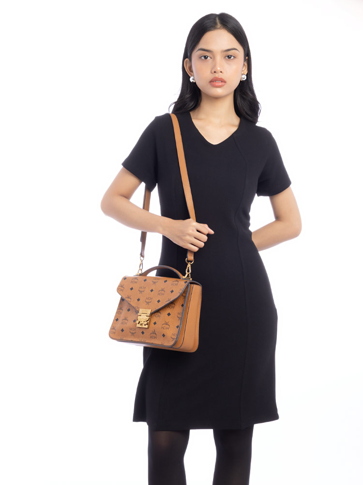 Visetos Patricia Top Handle Bag Cognac