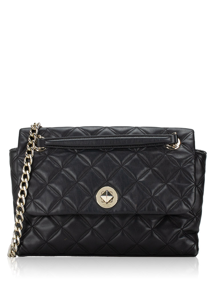 Natalia Medium Flap Shoulder Bag Black
