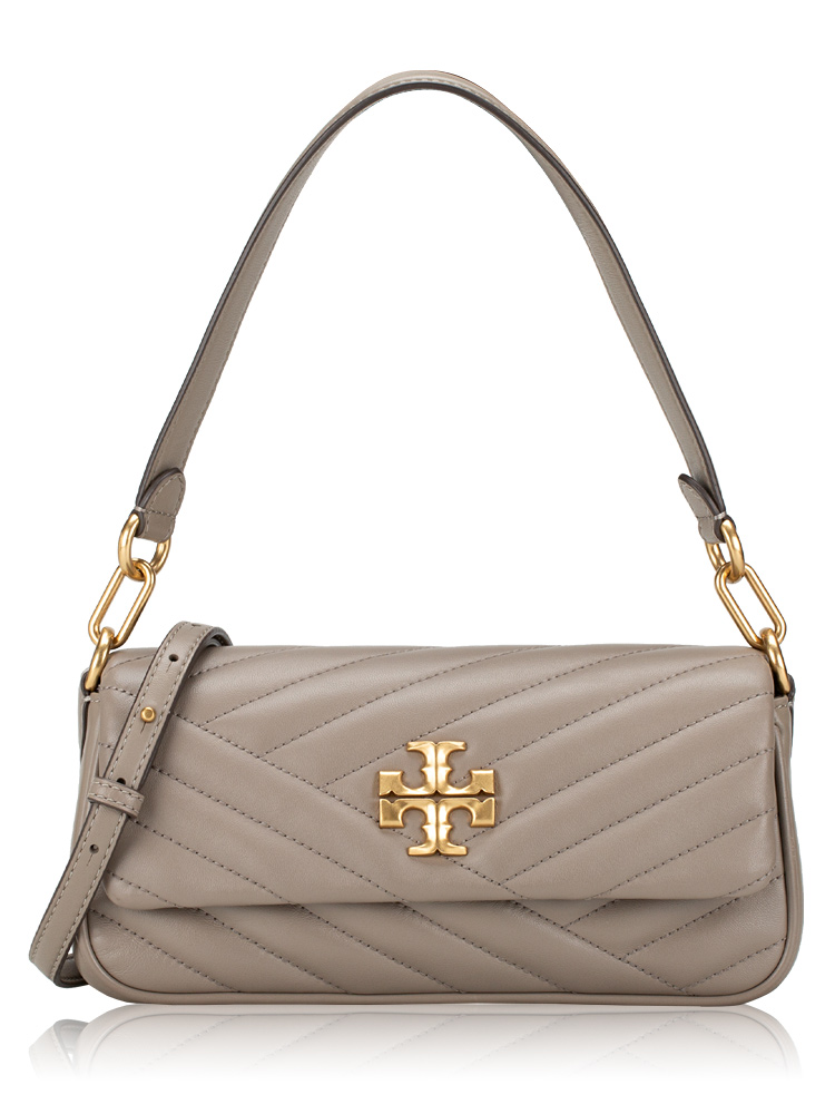 Kira Chevron East West Shoulder Bag Gray Heron