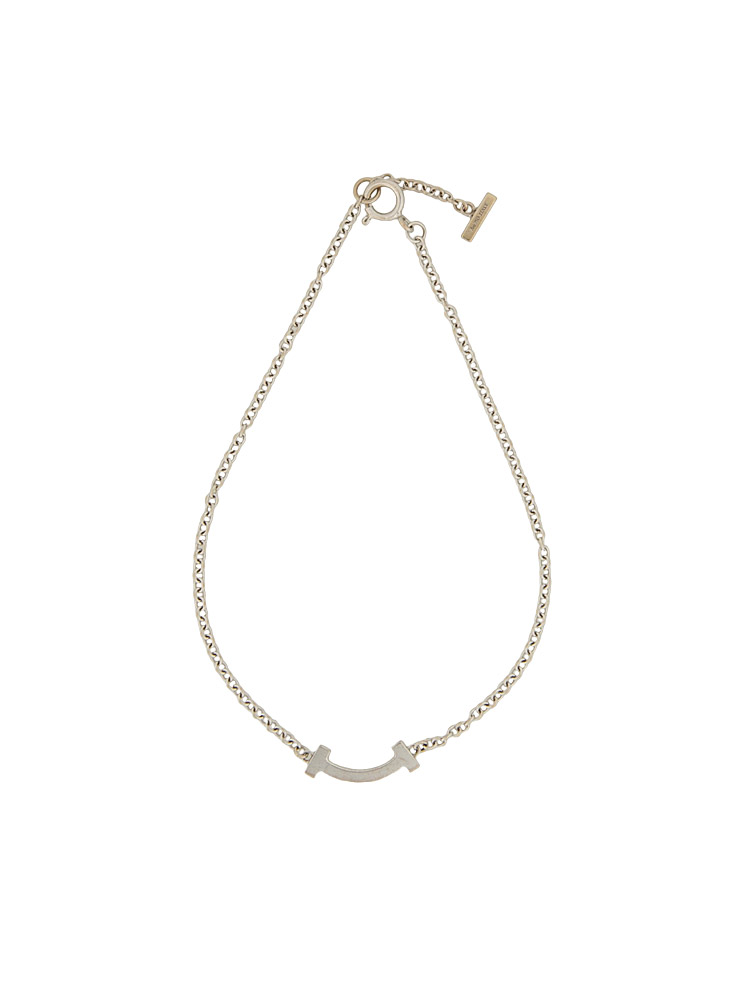 18K White Gold Medium T Smile Bracelet