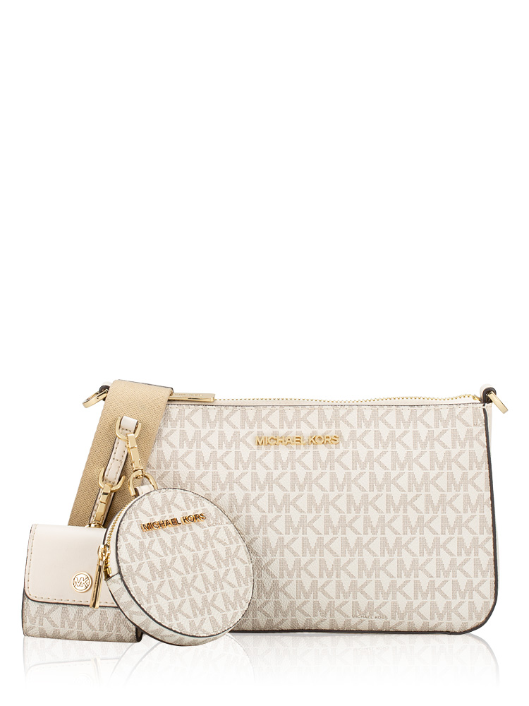 Signature Crossbody with Airpods Case Light Cream