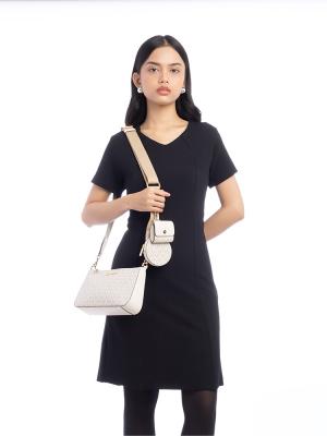 Signature Crossbody with Airpods Case Light Cream