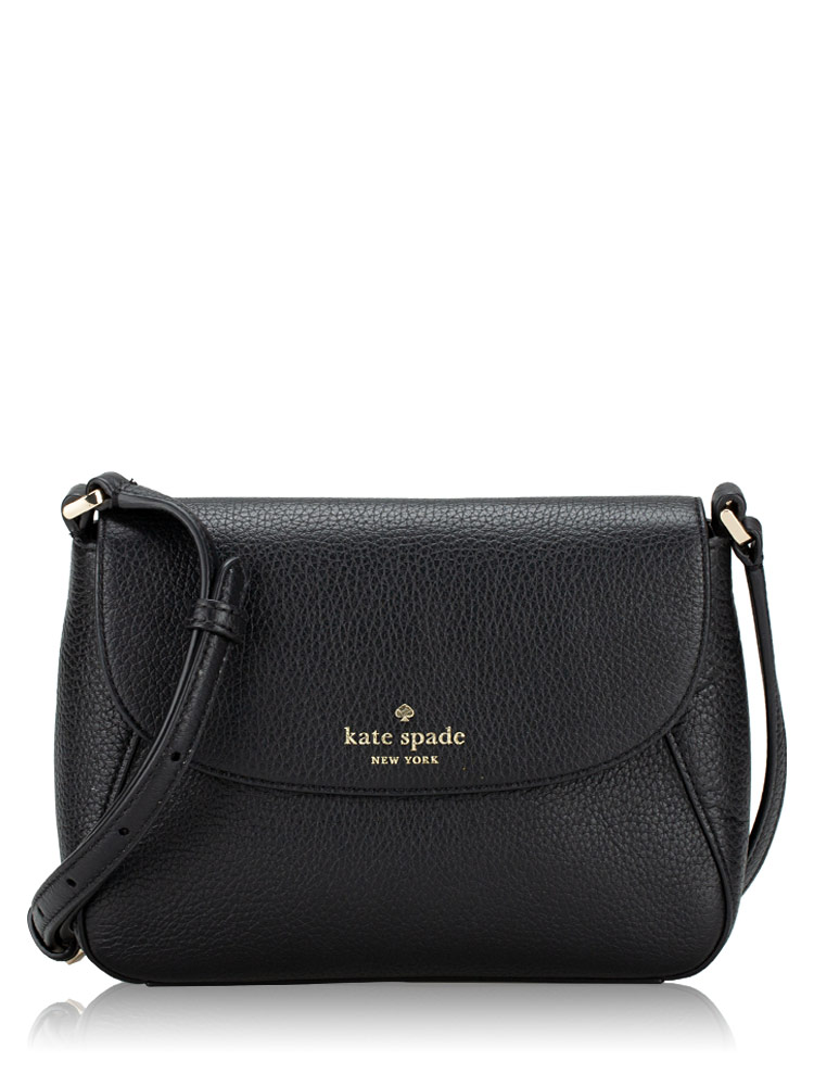 Monica Leather Mini Flap Crossbody Bag Black